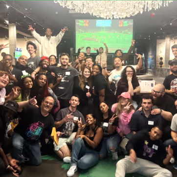 Group celebration at Beat The Bomb